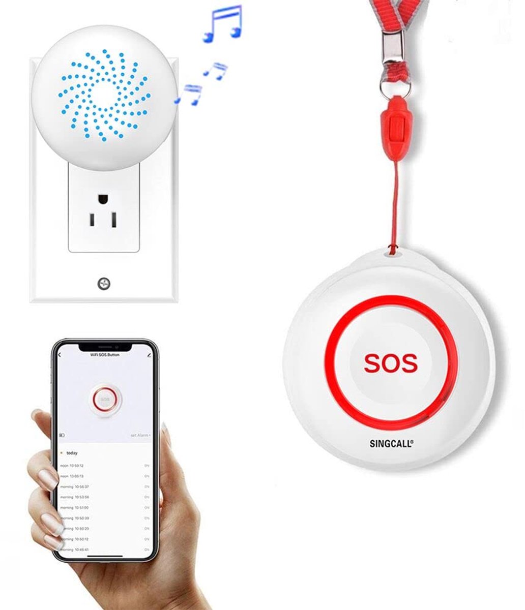 SINGCALL Tuya Wifi Smart Draadloos Oproepsysteem voor Verzorgers Persoonlijk Alarm Pager Systeem voor Thuispatiënt - ShopVlot