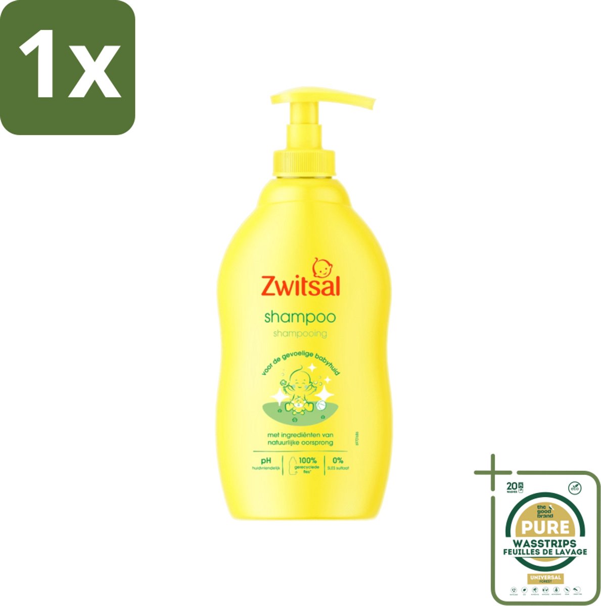 1 x Zwitsal - Babyverzorging - Shampoo - Anti-Prik Formule - Voor de Gevoelige Babyhuid - 400 ml- Baby Shampoo - Anti-prik Shampoo - Zwitsal Baby Shampoo - Baby Haar Verzorging - Gevoelige Babyhuid