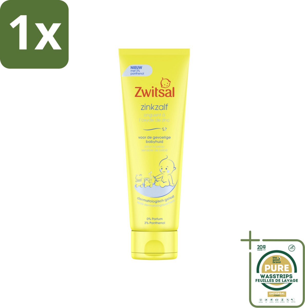 1 x Zwitsal 0% Parfum - Babyverzorging - Zinkzalf - Voor de Gevoelige Babyhuid - 100 ml- Babyhuid Verzorging - Luieruitslag - Zwitsal Zinkzalf - Gevoelige Huid - Natuurlijke Ingrediënten