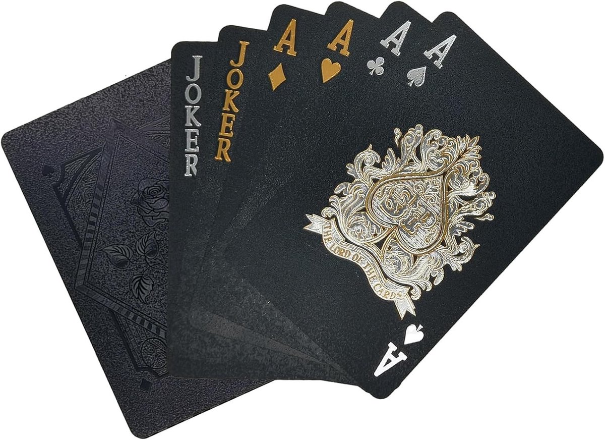 Speelkaarten Set, 1 Stuk, Waterdichte Pokerkaarten, Geschikt voor Gezinnen en Feestjes, Zwart en Roze, Perfect voor Spelletjesavonden en Pokeravonden