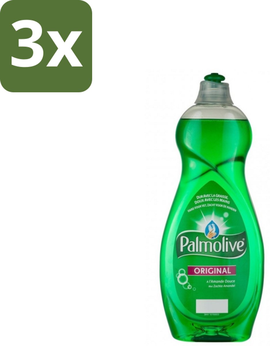 3 x Palmolive - Original - Afwasmiddel - Zachte Amandel - 750 ml - Afwasmiddel - Amandelextract - Vaatwas - Vetoplossend - Handen Verzorging