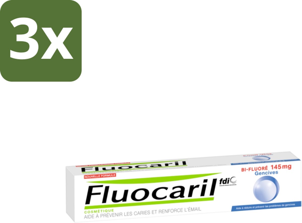 3 x Fluocaril - Tandpasta - Met Fluoride - 75 ml - Fluoride Tandpasta - Tanden Beschermen - Gaatjes Voorkomen - Tanden Versterken - Bi-fluoride Tandpasta