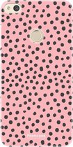 Huawei P8 Lite 2017 hoesje TPU Soft Case - Back Cover - POLKA / Stipjes / Stippen / Roze