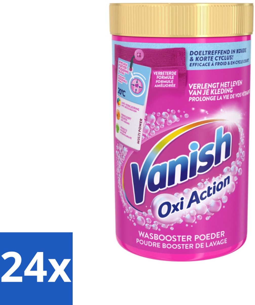 24 x Vanish Oxi Action - Vlekkenverwijderaar - Wasbooster - Gekleurde Was - 1.5 Kg - Vlekkenverwijderaar - Wasbooster - Gekleurde Was - Wasmiddel - Vlekken Verwijderen