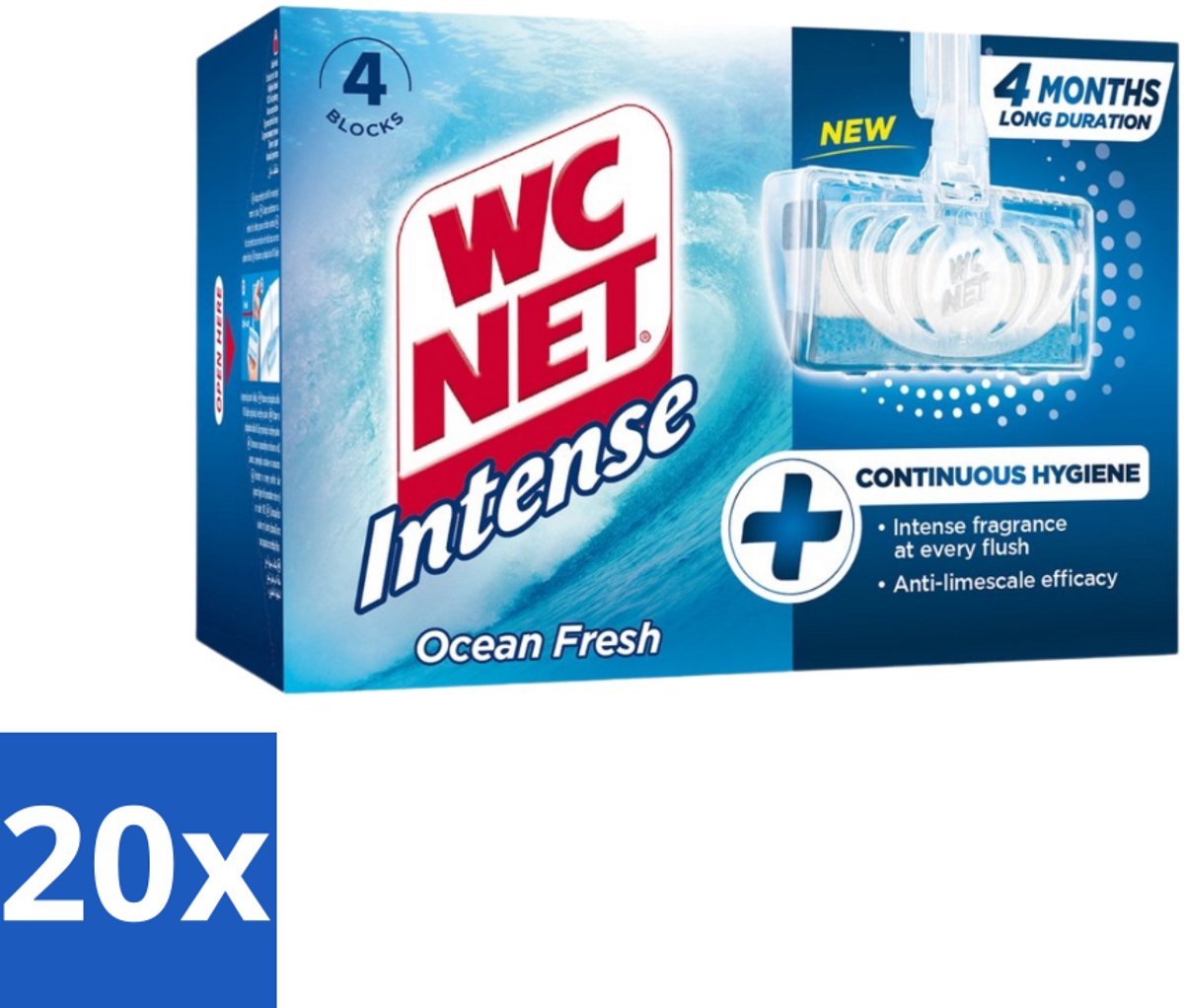 20 x WC Net - Toiletblok - Ocean Fresh - 4 Blokjes - Toiletblok - Zuurstof - Oceaangeur - Kalkaanslag - Hygiëne