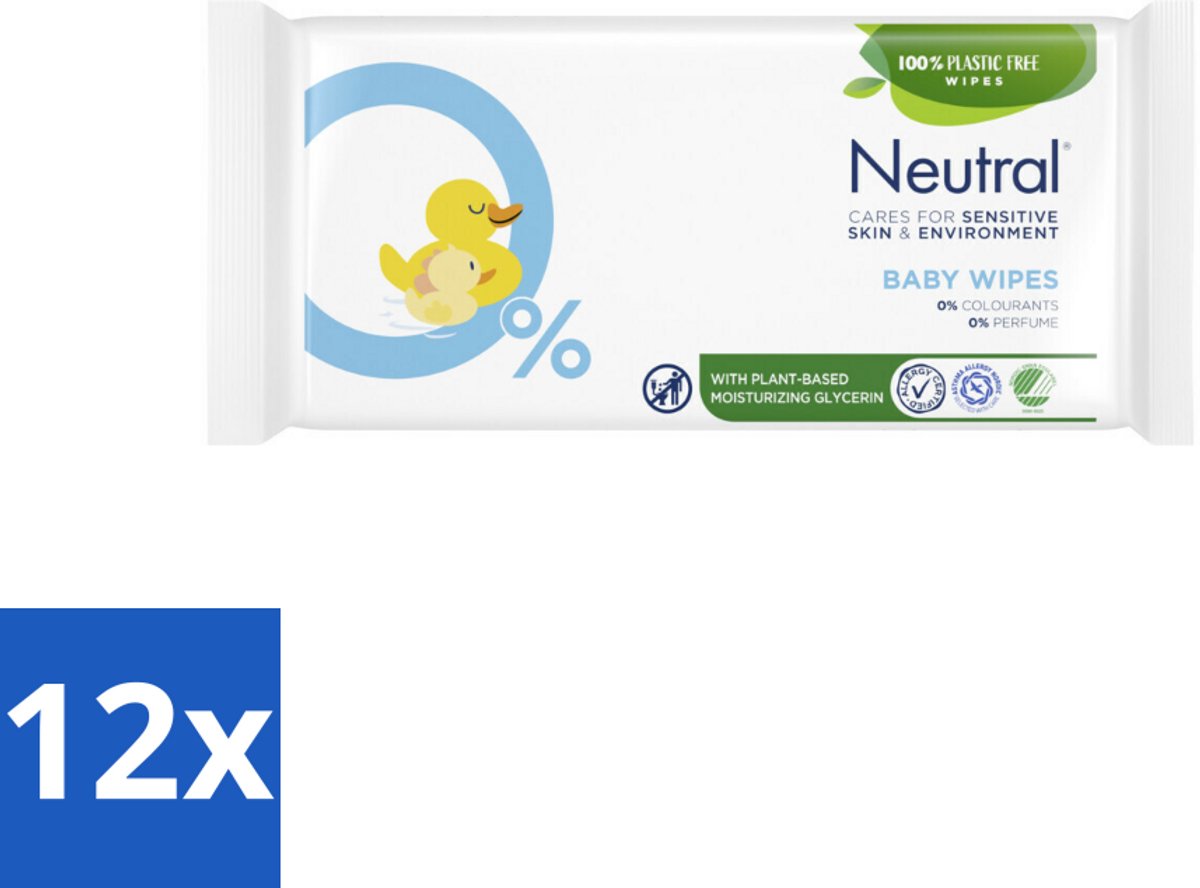 12 x Neutral Billendoekjes 52 doekjes - Baby Billendoekjes - Zachte Billendoekjes - Hypoallergene Billendoekjes - Babyhuid - Babyverzorging