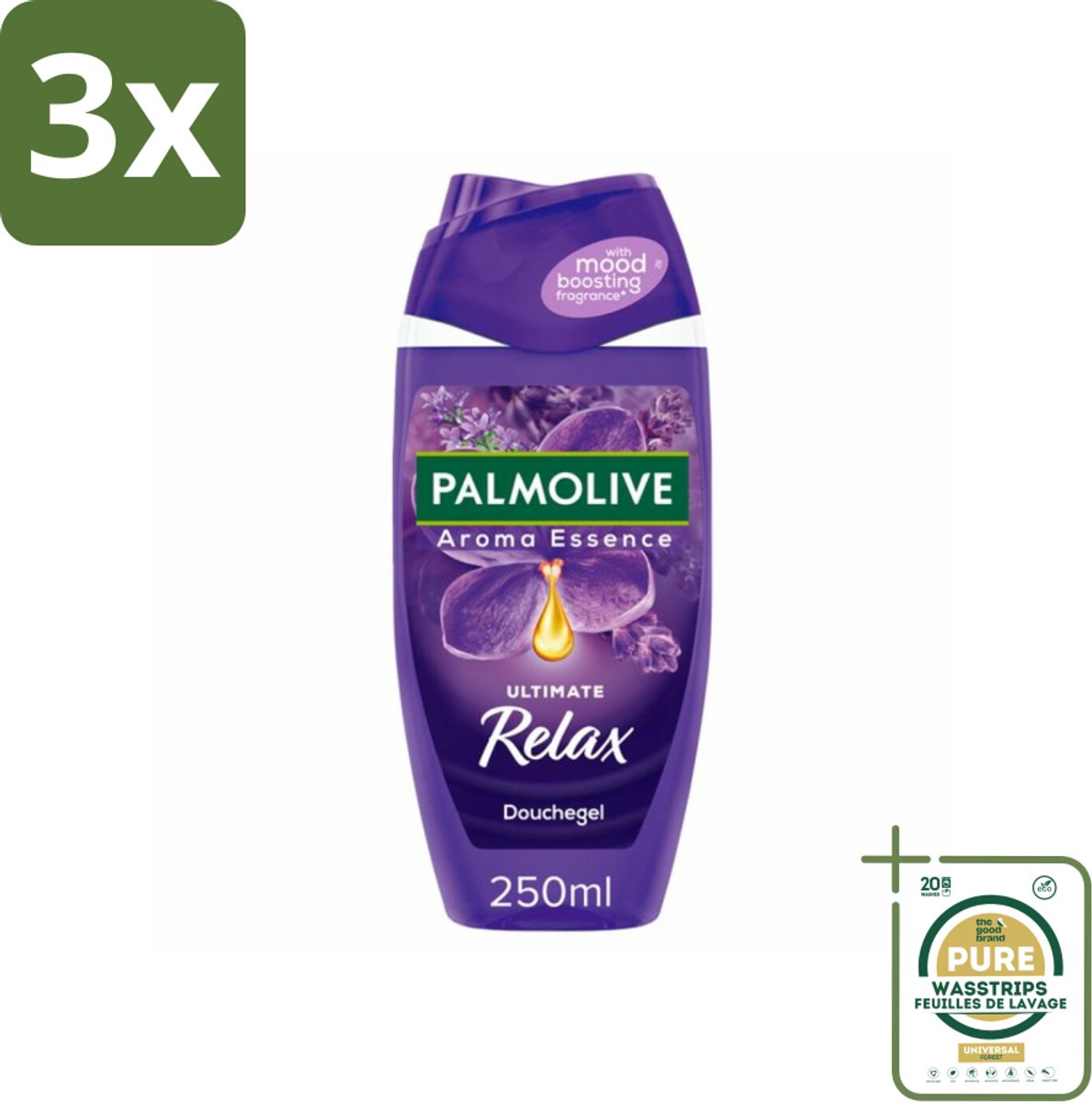3 x Palmolive - Arroma Essence - Douchegel - Lavendel & Ylang Ylang - Ultimate Relax - 250 ml - Grootverpakking - Douchegel - Ontspanning - Aromatherapie - Lavendel - Ylang Ylang