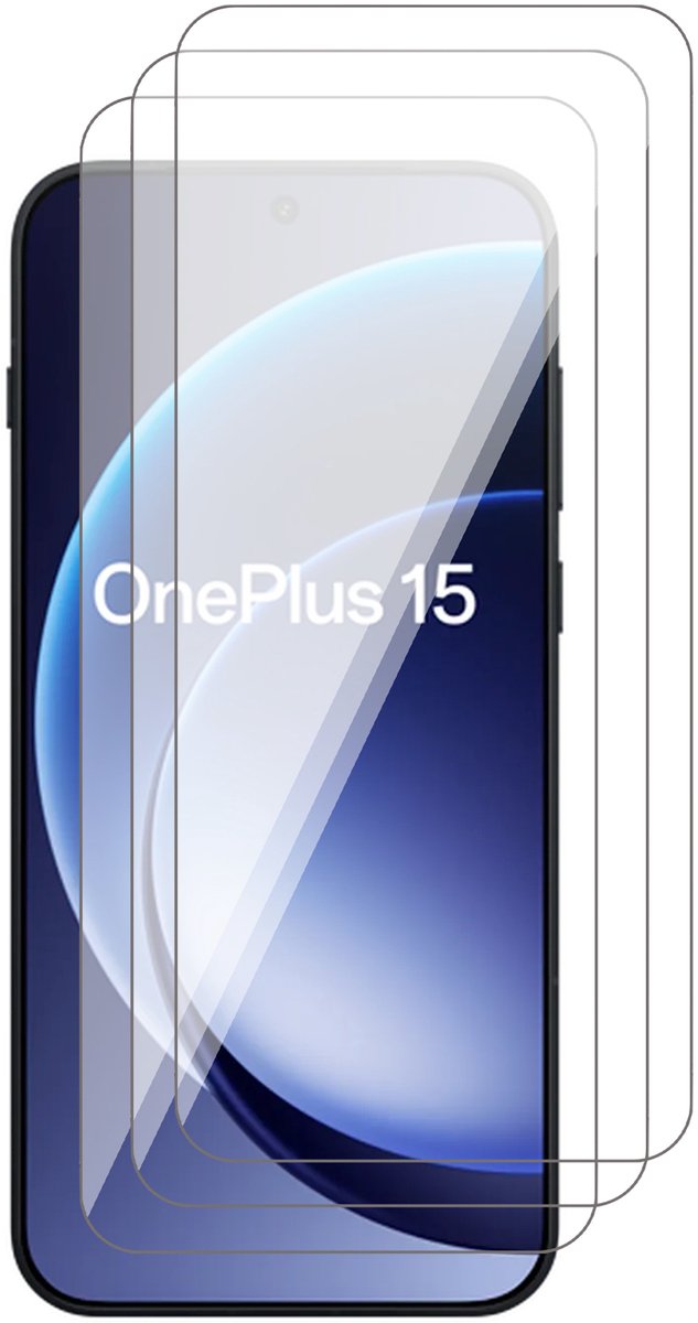 Screenprotector geschikt voor OnePlus 15 5G – 3 Stuks – UltraClear Gehard Glas – Case Friendly – 9H Krasbestendig
