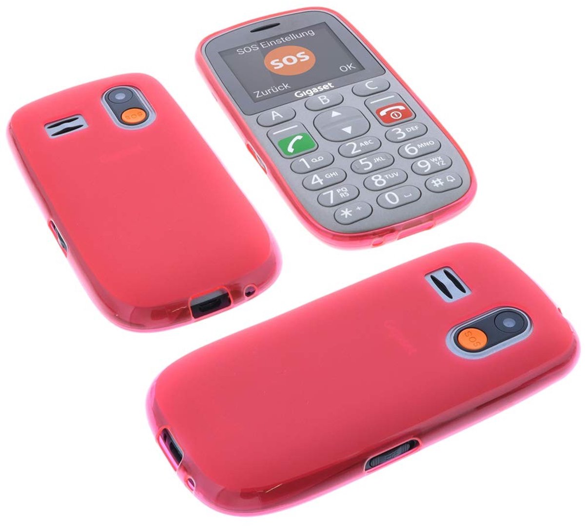 Elzusha - Rubberen TPU Hoes voor Gigaset GL390 - Rood