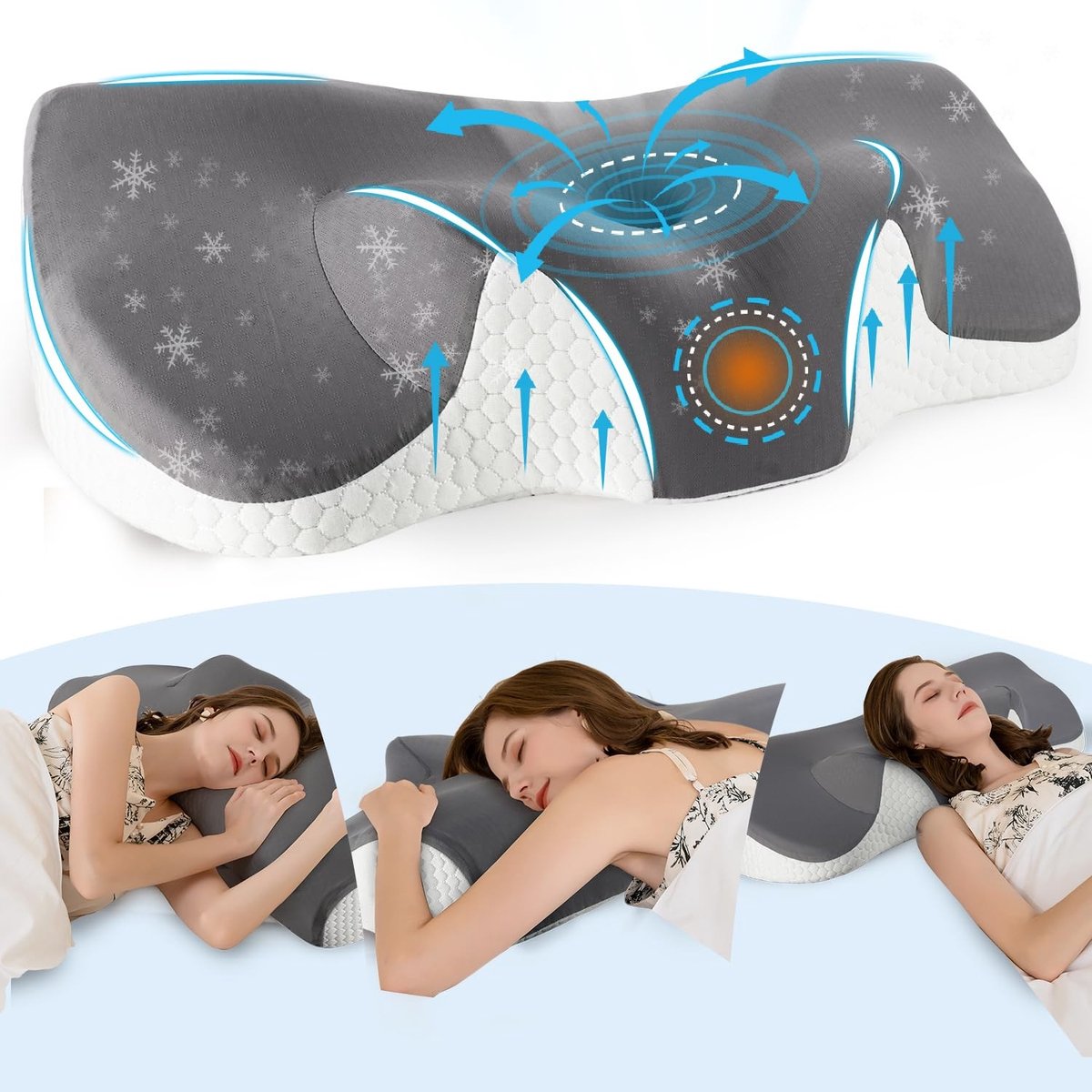 Elzusha - Orthopedisch Geheugenschuim Kussen voor Slaapcomfort