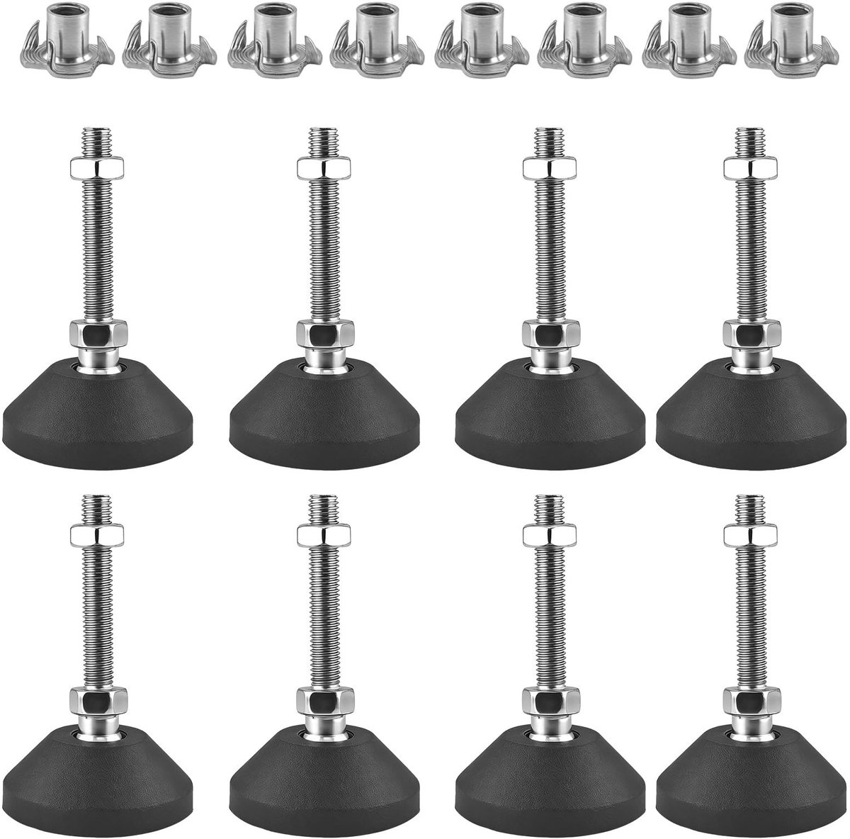 Elzusha - Set van 8 Verstelbare Leveling Poten M8 x 60 mm voor Meubels