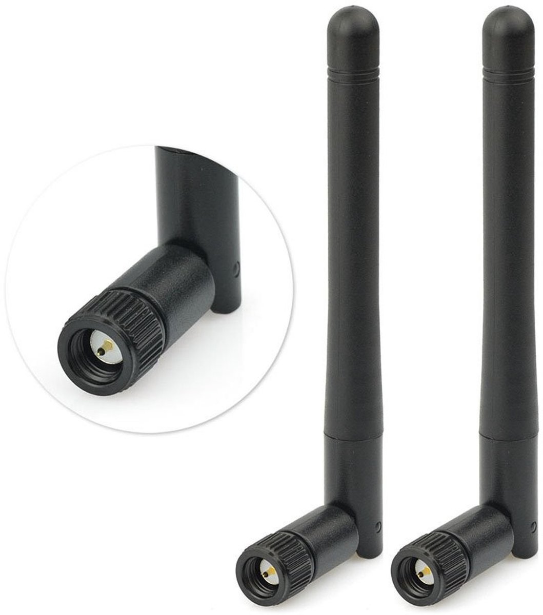 Elzusha - 2.4G Wifi-antenne 3dBi Omni WLAN-antenne stekker 10,8 cm 2 stuks