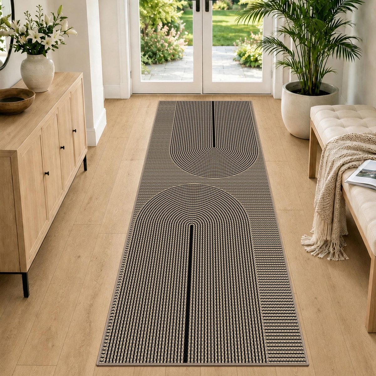 Elzusha - Jute Look Hallway Rug Runner 80 x 200 cm, Wasbaar en Antislip