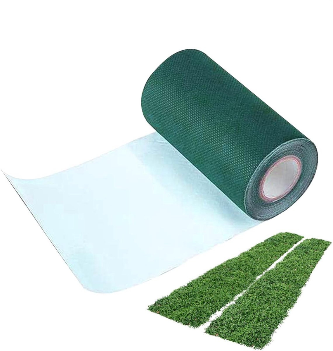 Kunstgras Tape - Verbindingstape Tuinmat - Kunstgras Bevestigen - Vezelversterkt Oppervlak - 500 cm Lengte - Groen