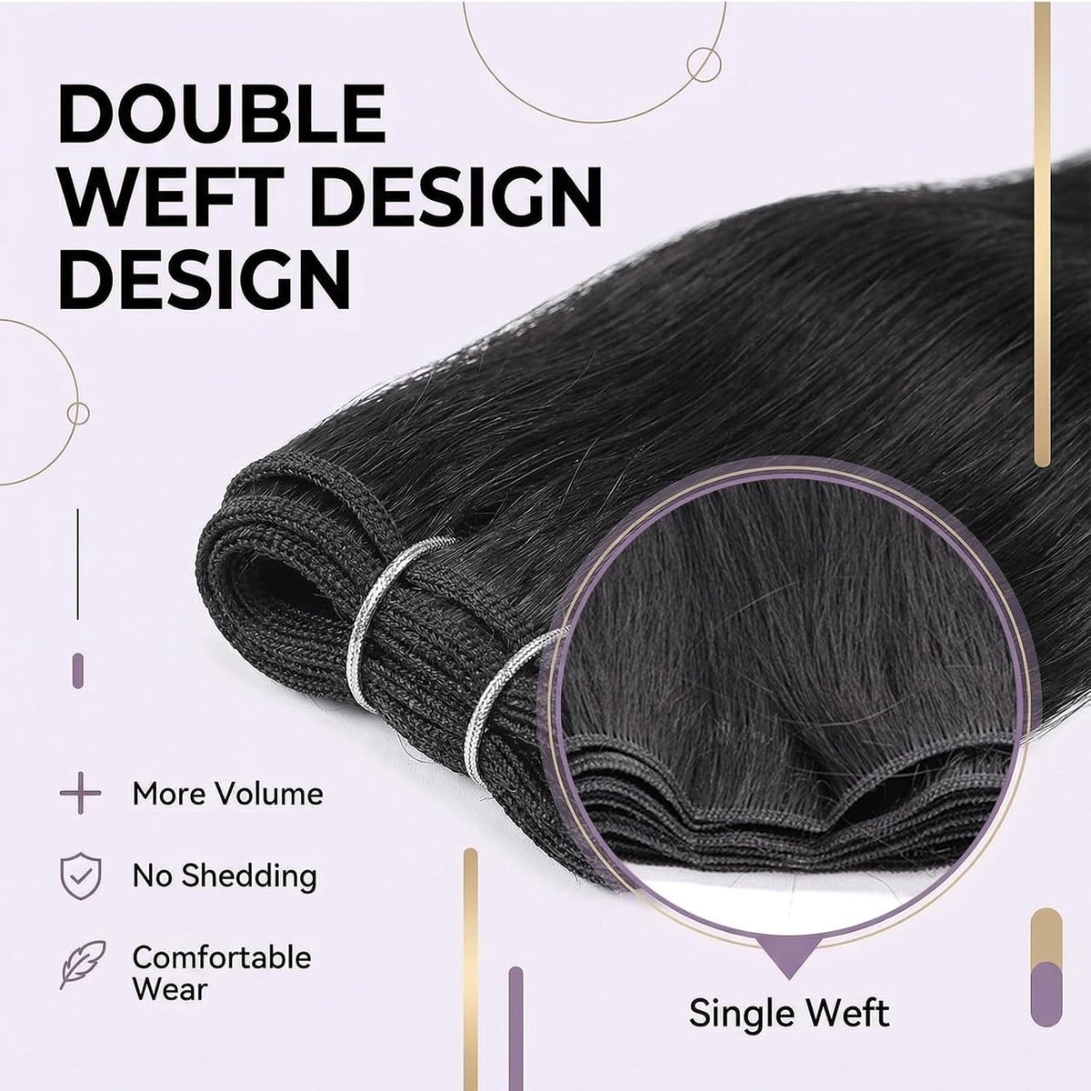 Natuurlijke 26 Inch Haarweaves van Echte Haar - Glad, Warmtebestendig en Zacht voor Clip-in en Tape-in Toepassingen