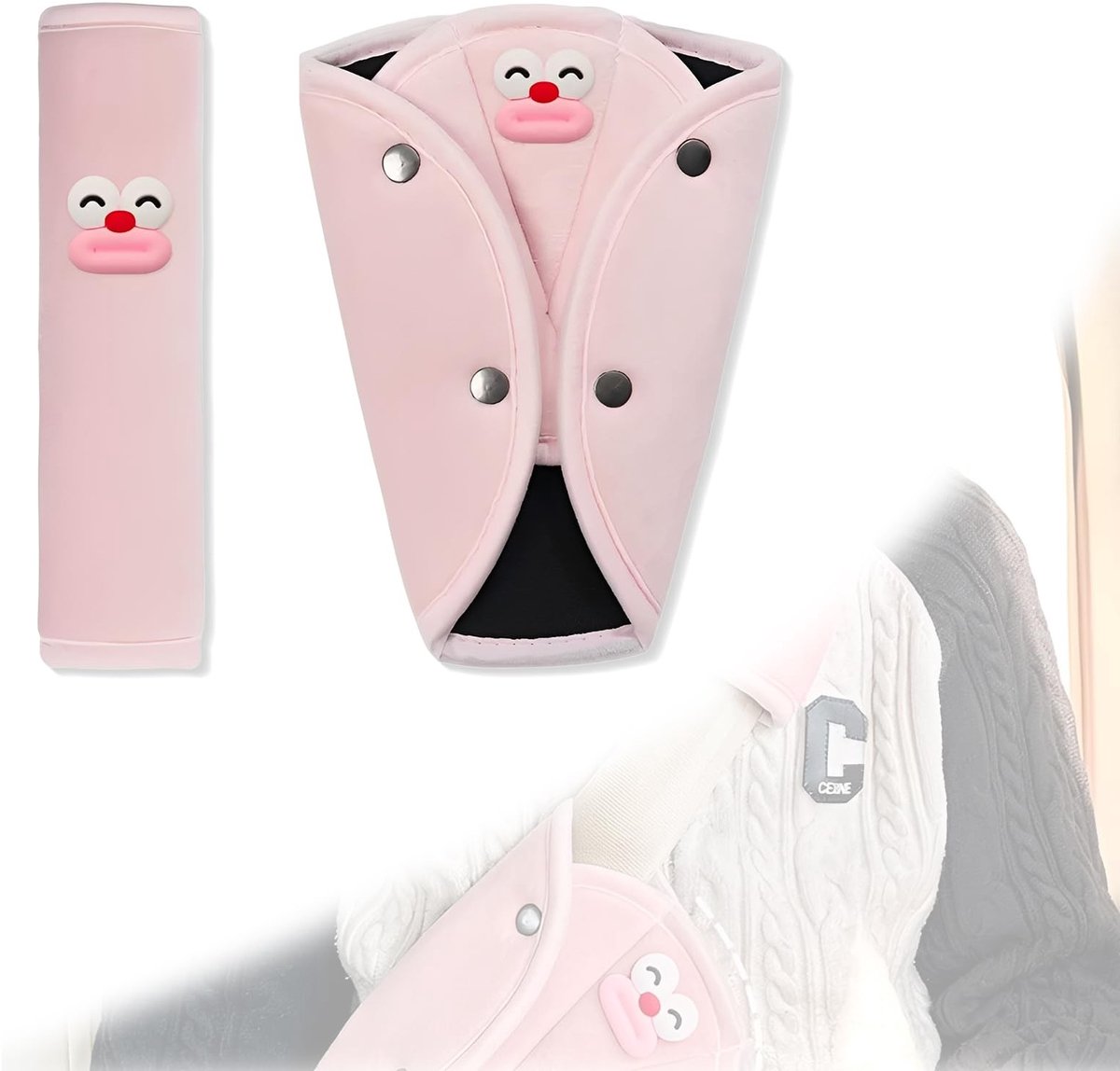 Elzusha - Set van 2 Zachte Veiligheidsgordelpads voor Kinderen