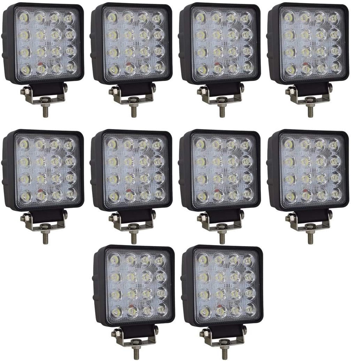 Elzusha - 10 Stuks LED Werkverlichting met 30° Spotstraal voor Offroad