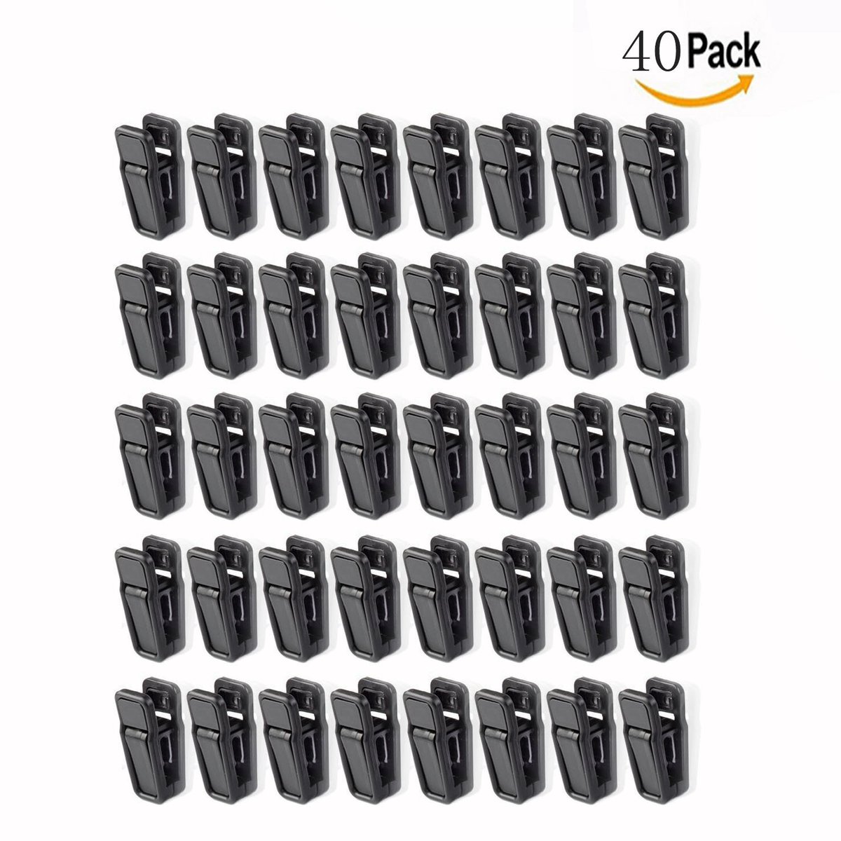 Elzusha - 40 Stuks Plastic Kledingclips voor Vlokkerige Kleding