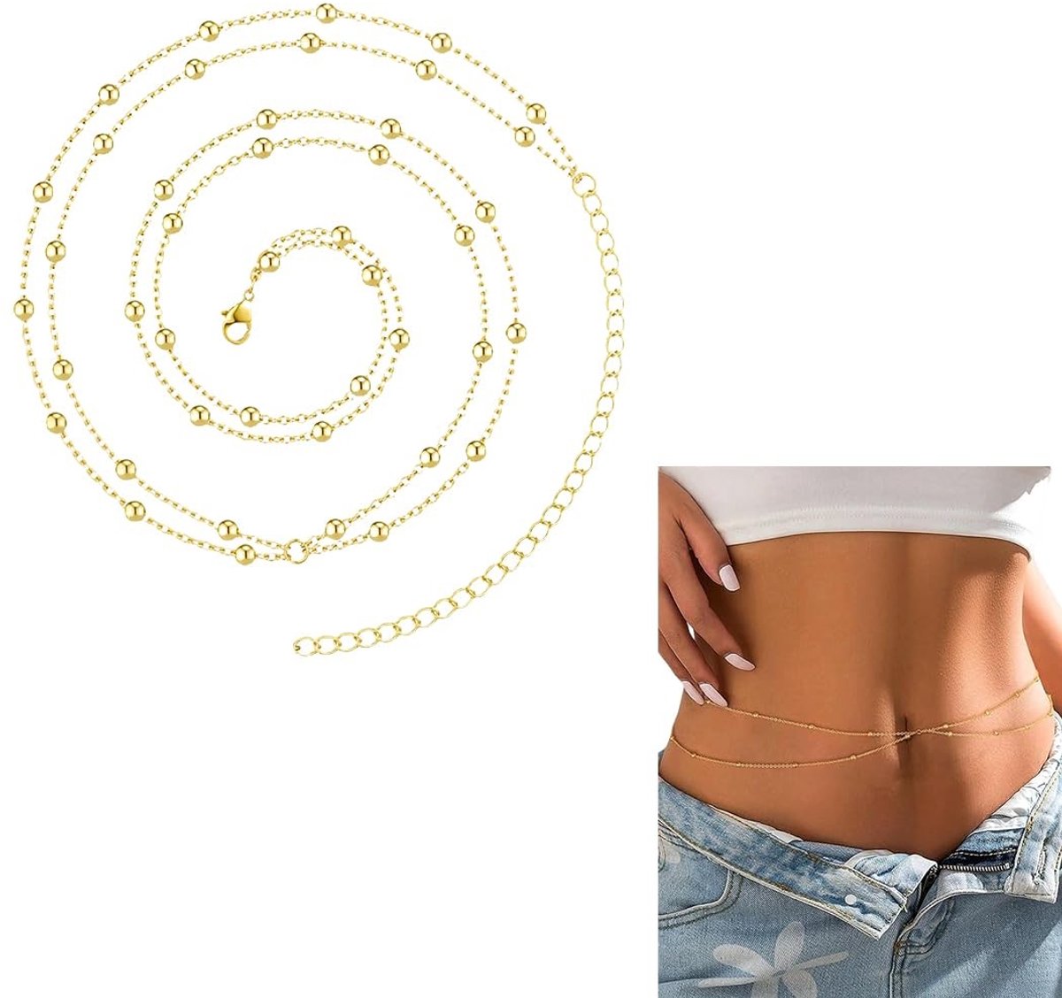 Elzusha - Verstelbare Gouden Heupketting voor Vrouwen