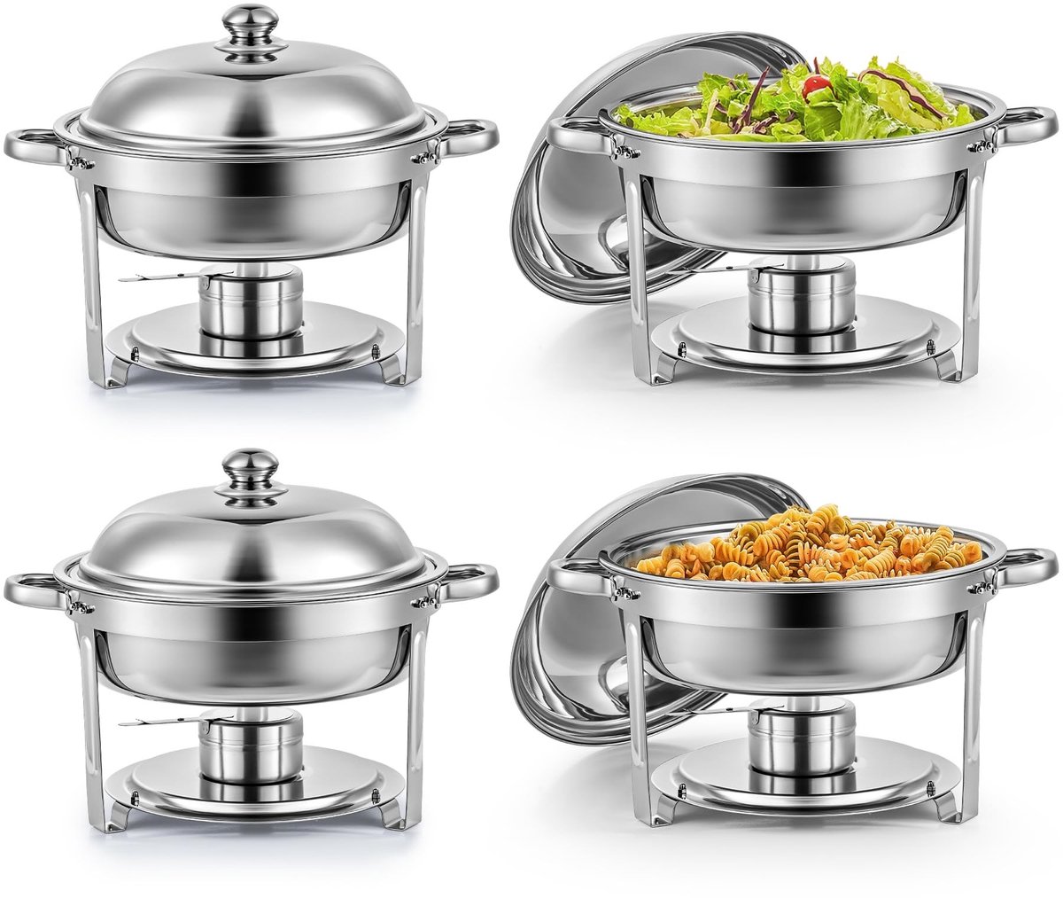 Elzusha - Buffet Set met 4 RVS Chafing Dishes 5L