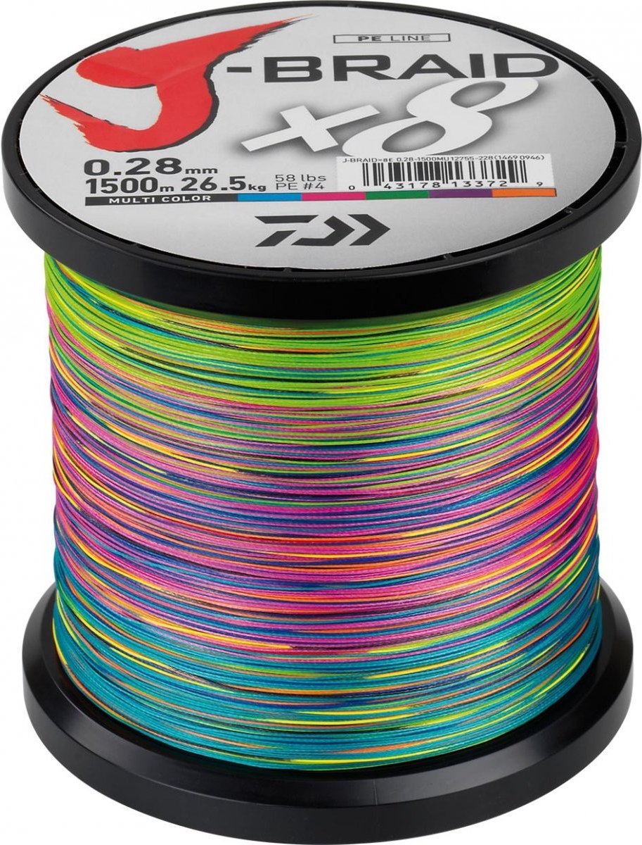Elzusha - J-Braid X8 1500m Multi Color Gevlochten Visslijn
