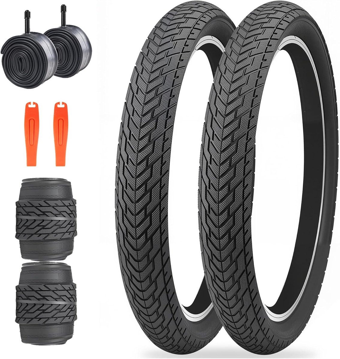 Set van 2 Opvouwbare Fietsbanden 20 x 2,35 Inch voor Mountainbike, BMX en Kinderfiets - Duurzame Fietsmantels met 30 TPI voor Optimale Grip en Comfort