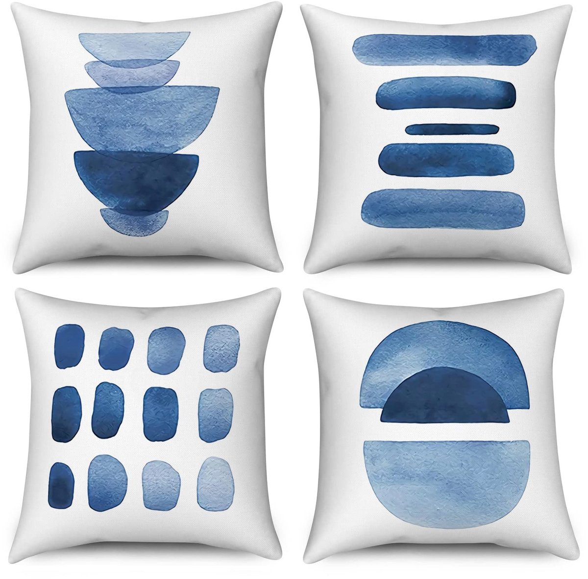 Elzusha - Set van 4 Abstracte Kussenhoezen 45 x 45 cm