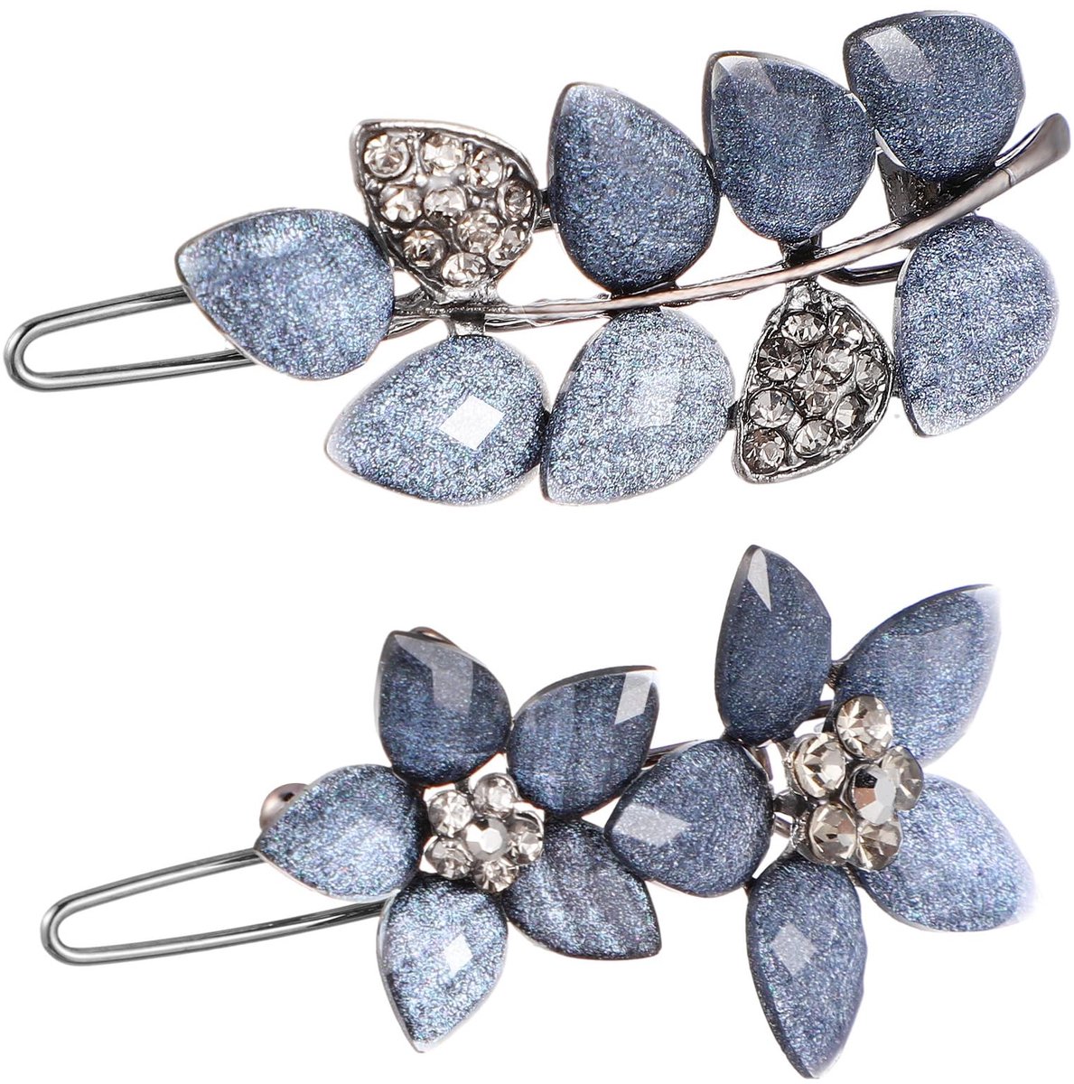 Elzusha - Set van 2 Vintage Haarspelden met Blauw Kristal