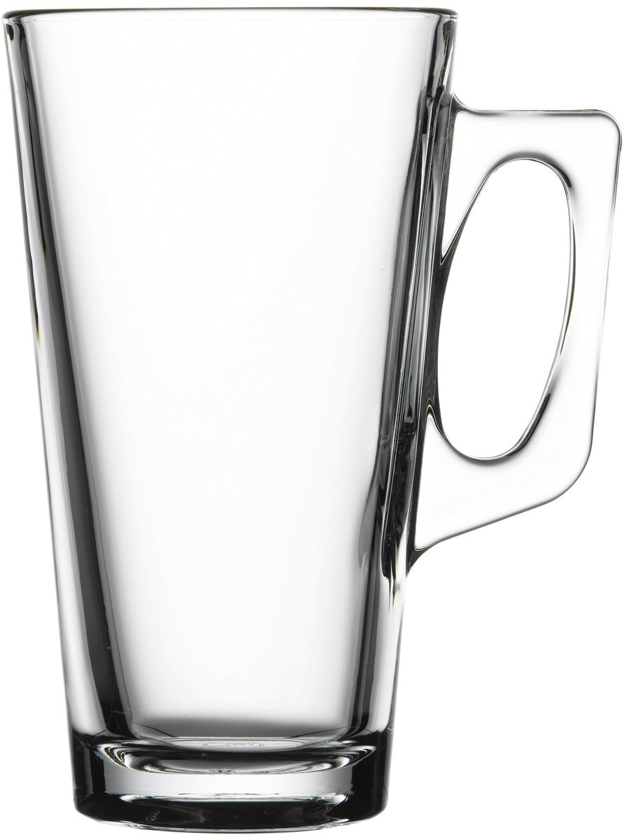 Elzusha - Theeglas met handvat 'Vela' - 385 ml - Set van 6 - Transparant
