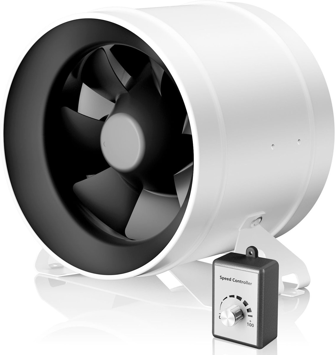 Elzusha - 200 mm HI-PE Tube Fan voor Ventilatie met EC Motor en Laag Geluidsniveau