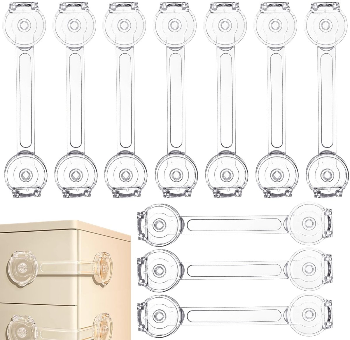 Elzusha - Kindveilige Lock voor Kasten en Laden, Transparant