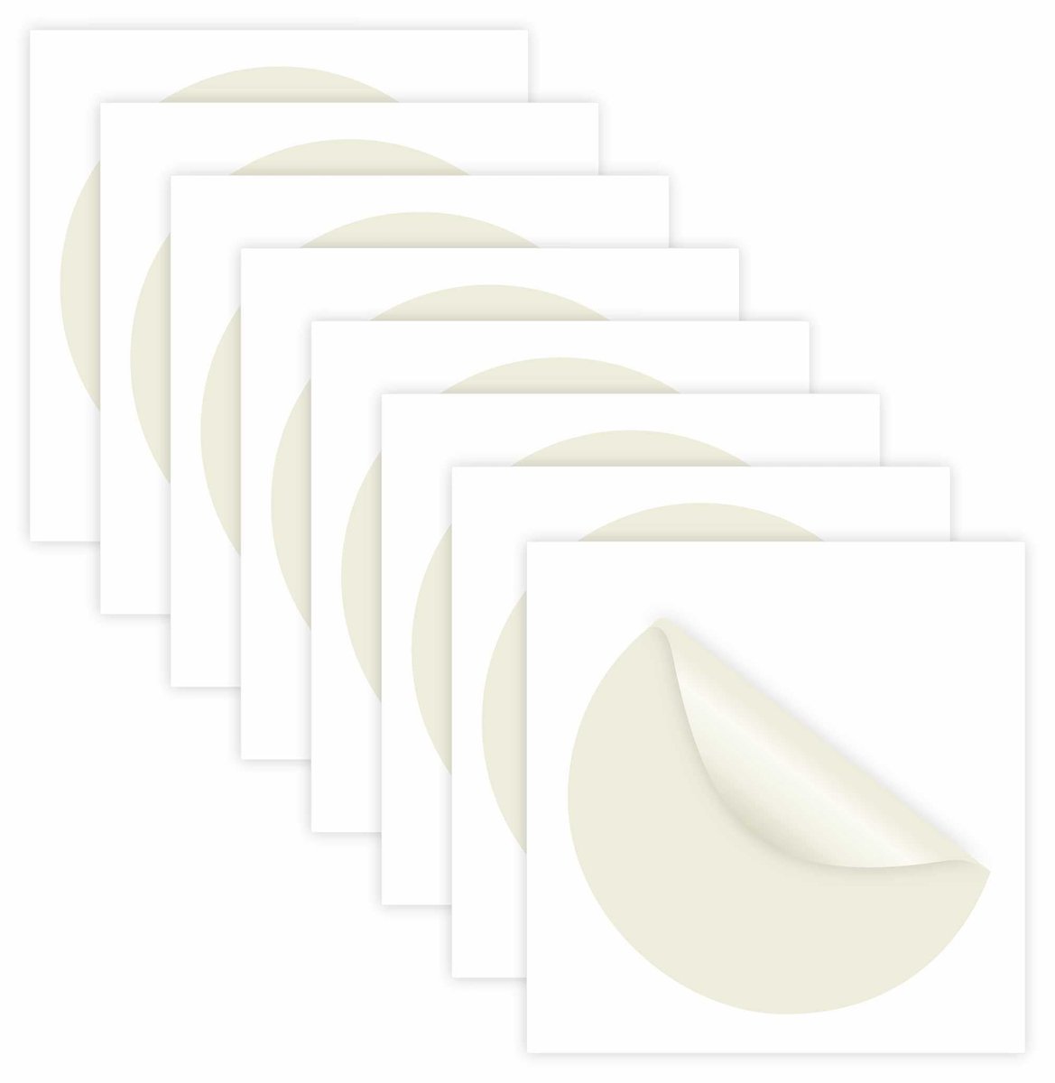 Elzusha - Ronde Anti-Collisie Stickers voor Ramen - 8 Stuks Crème