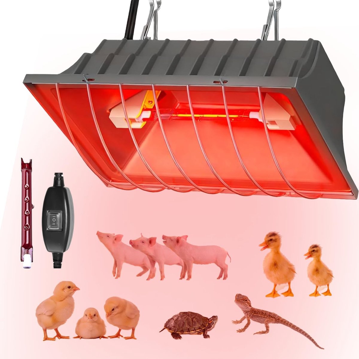 Elzusha - Infrarood Warmtelamp voor Dieren met Energiebesparingsschakelaar