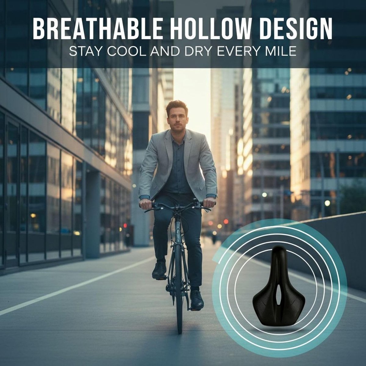 Comfortabele Fietszadel voor Fietsers - Ergonomisch, Ademend en Lichtgewicht Ontwerp