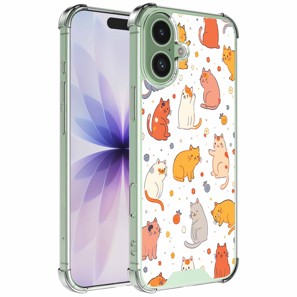 Smartphonica Geschikt voor iPhone 17 Telefoonhoesje met Poezen opdruk opdruk - Draadloos op te laden - Shockproof Siliconen TPU Strong Case - Sterk Schokbestendig Telefoonhoesje geschikt voor iPhone 17