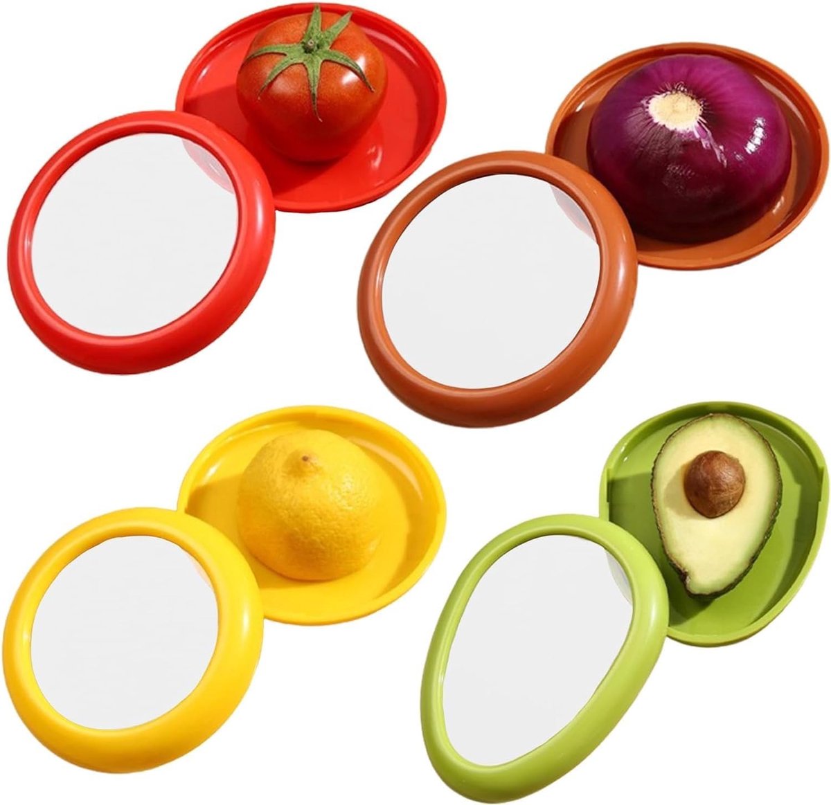 Herbruikbare Lekvrije Fruit- en Groentebox met Deksel voor Uien, Citroenen en Avocado's - Ideaal voor Versheid en Voedselopslag
