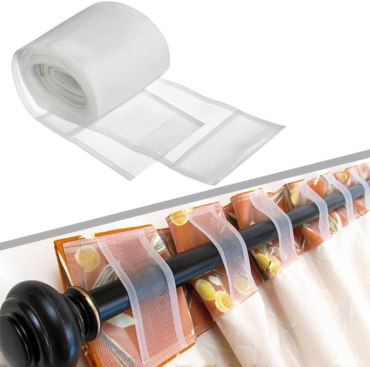 Plooiband Gordijnband - Wit - 10 cm breed - 100% Polyester - Voor Gordijnen en Creatief Gebruik