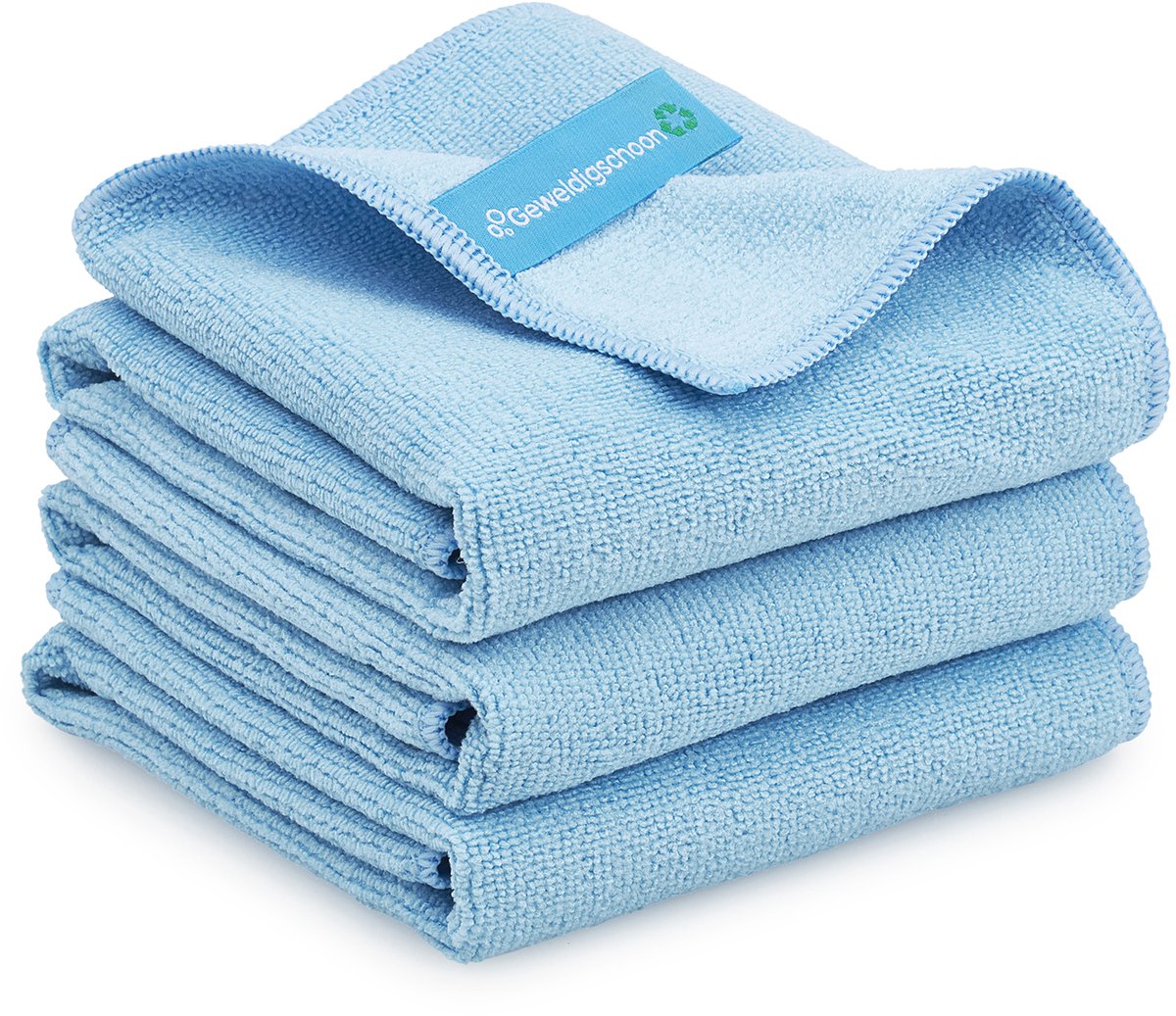 Geweldigschoon Schoonmaakdoeken - 40x40cm - 3 stuks - Microvezeldoeken - Blauw