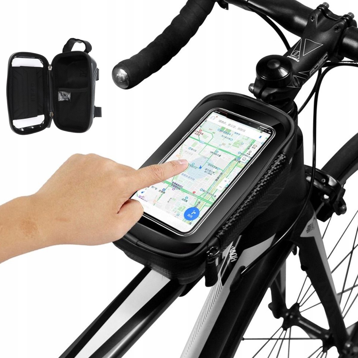 Waterdichte Fietsframetas met Telefoonhouder - WildMan