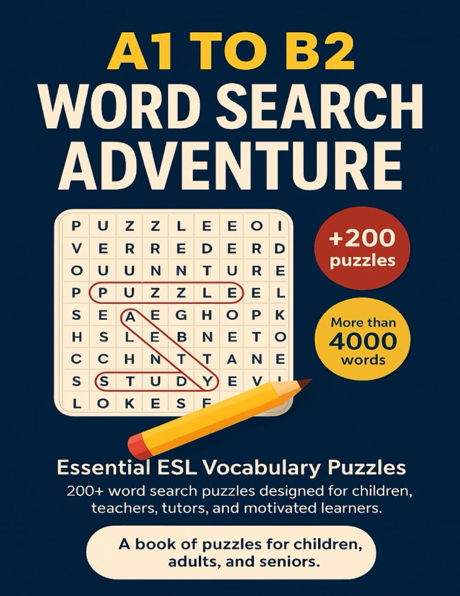 A1 to B2 Word Search Adventure: Essential ESL Vocabulary Puzzles 200+ word search puzzles designed for children - ShopVlot