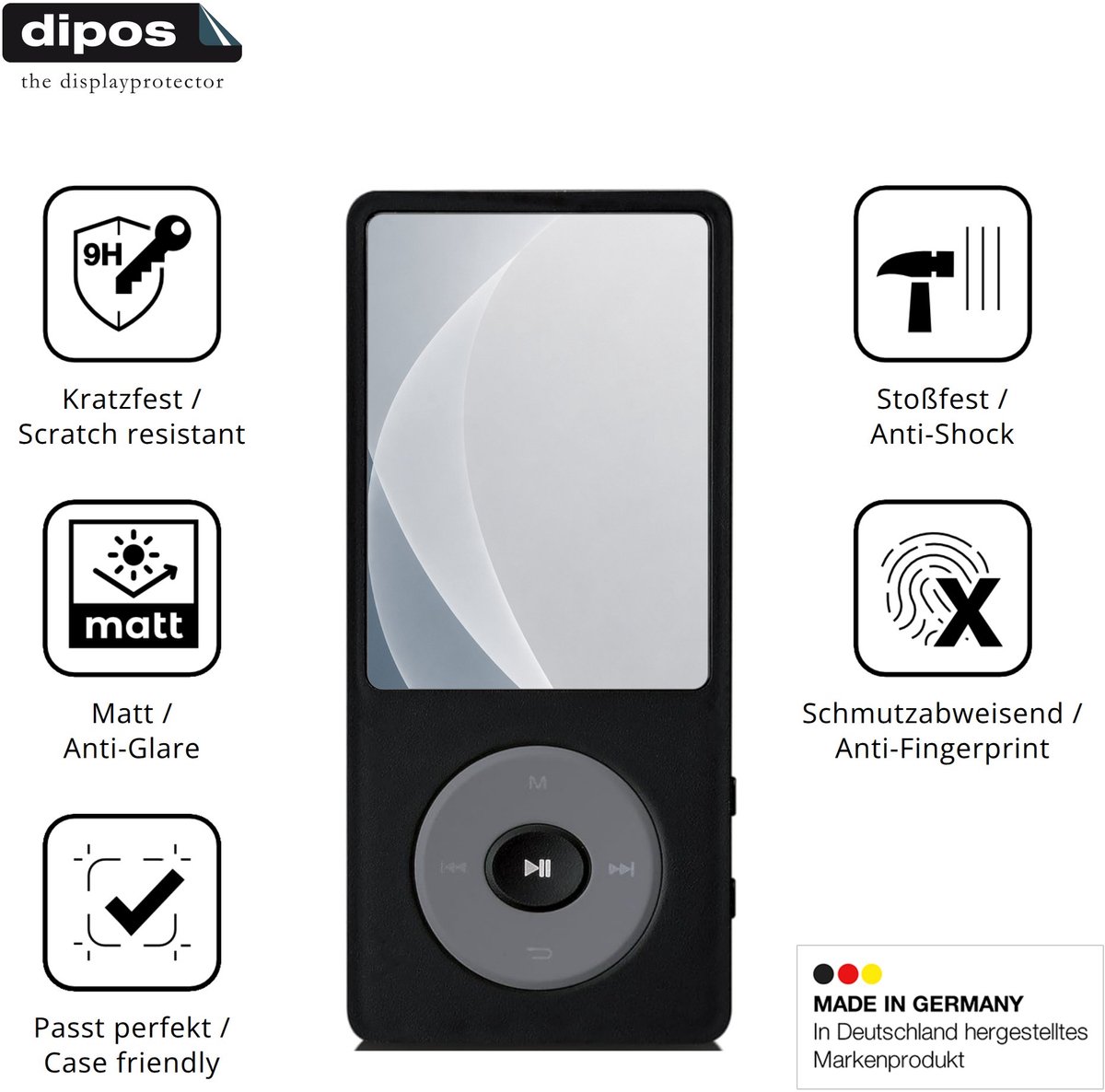 dipos – 2x Matte Pantserfolie geschikt voor Lenco Xemio-860BK | 9H Screenprotector