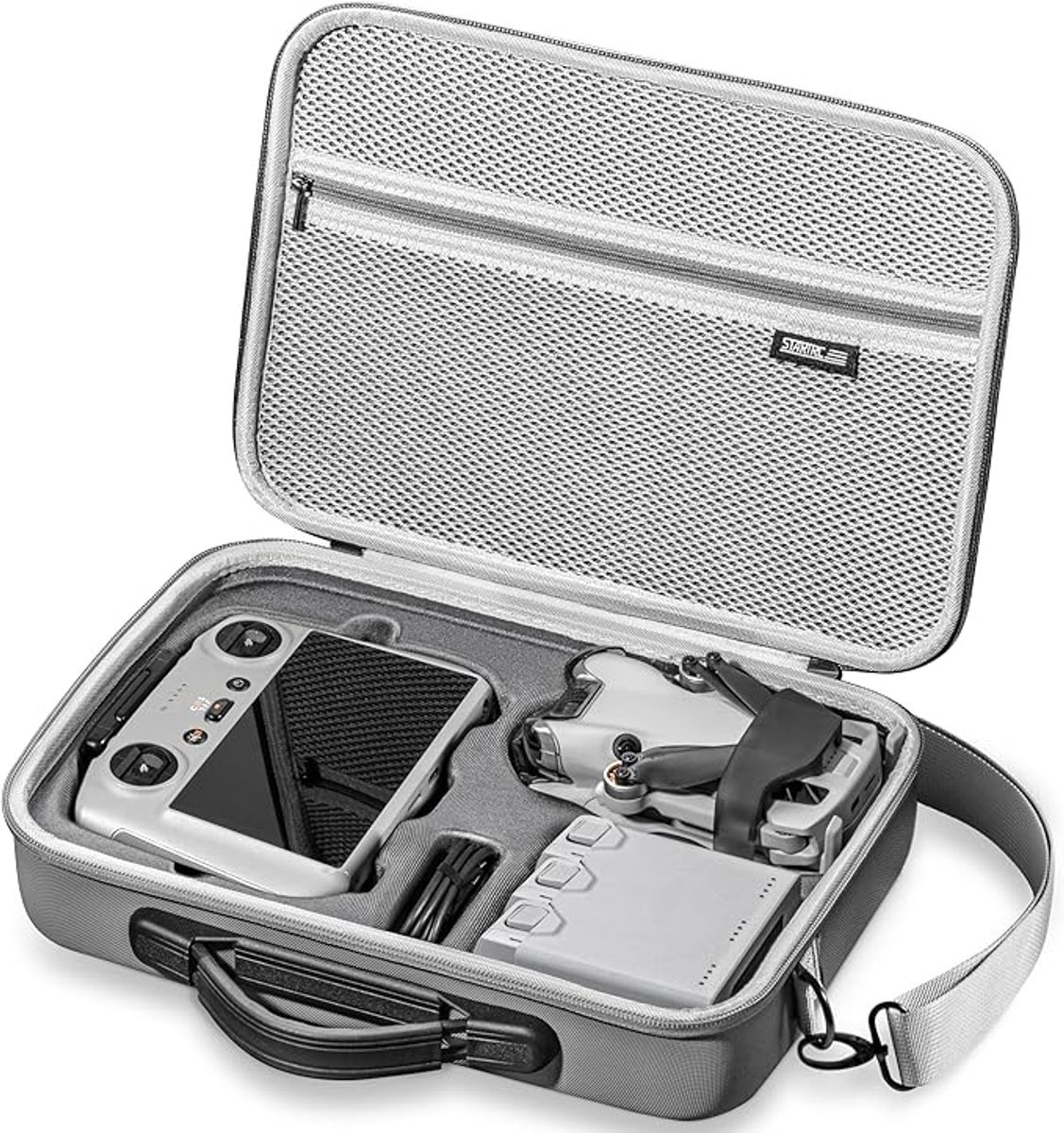 casalora - Drone tas - Opbergtas voor drone - Geschikt voor geschikt voor DJI Mini 3 / Mini 3 / Mini 4 Pro Fly More Combo en DJI RC 2 Draagbare reistas voor de afstandsbediening, schoudertas voor drone