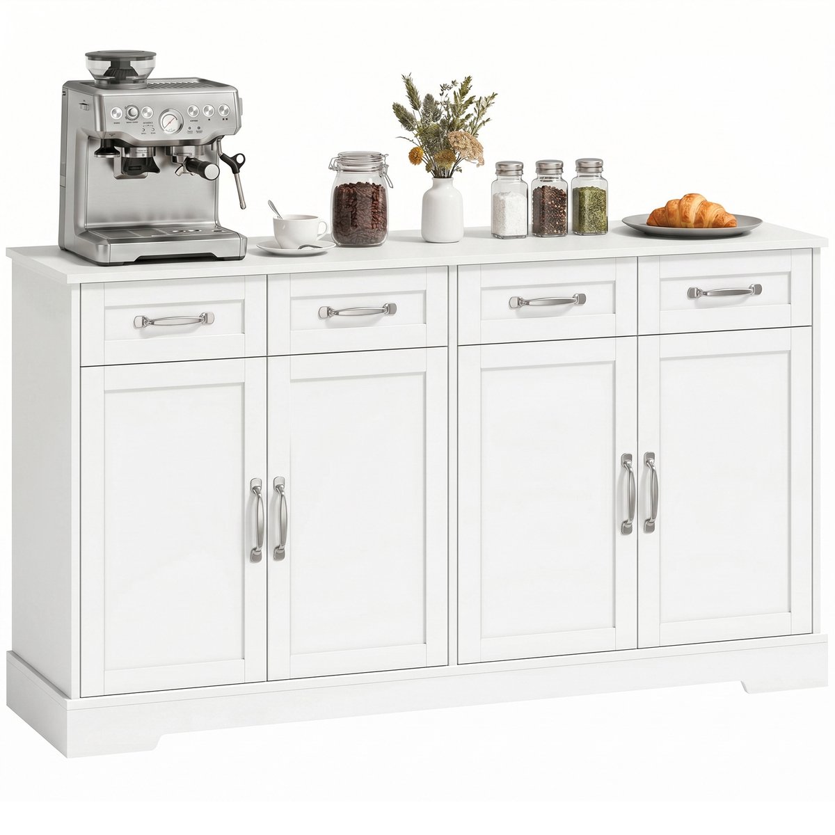 HOMCOM dressoirkast - MDF - 140 x 38 x 80 cm - Wit