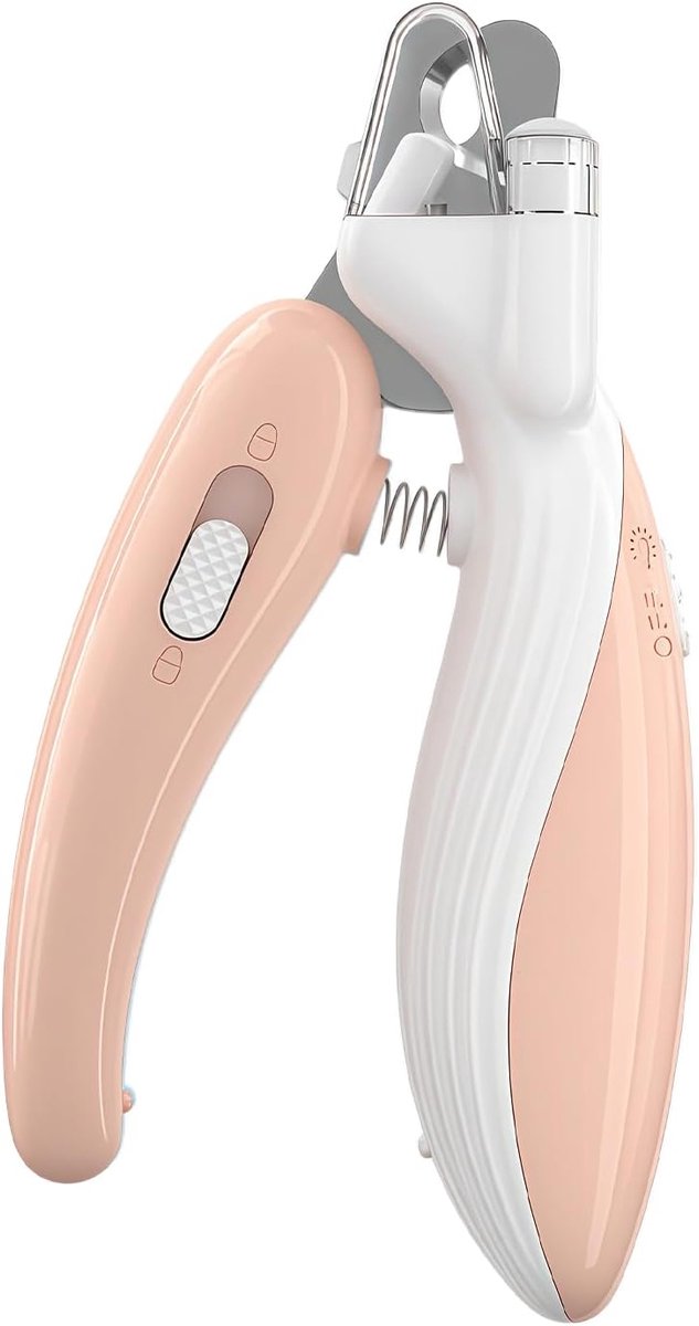 Nagelknipper voor katten en honden met verlichting – LED-veiligheidsnagelknipper voor kattenklauwen, honden, kittens, cavia’s en konijnen – Scherpe nagelknipper voor kittens, geen gespleten nagels, snel zicht op de bloedlijn (roze)