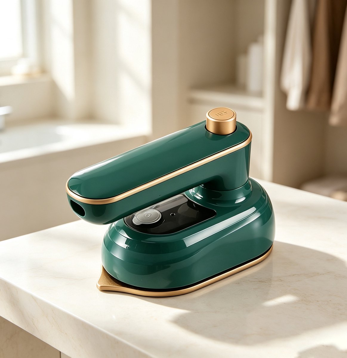Draagbaar mini stoomstrijkijzer voor op reis micro handstoomstrijkijzer 2‑in‑1 nat en droog gebruik compact formaat ideaal voor thuis en onderweg Afmetingen 12*10.5*6.3cm Kleur Groen