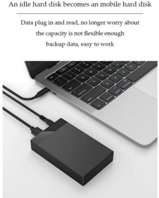 casalora - Externe Hdd Zaak - Externe harde schijf behuizing - 2.5" en 3.5" USB 3.0 naar SATA - Toolvrije externe behuizing - Compacte en lichte harde schijf adapter - Zwart — afbeelding 4
