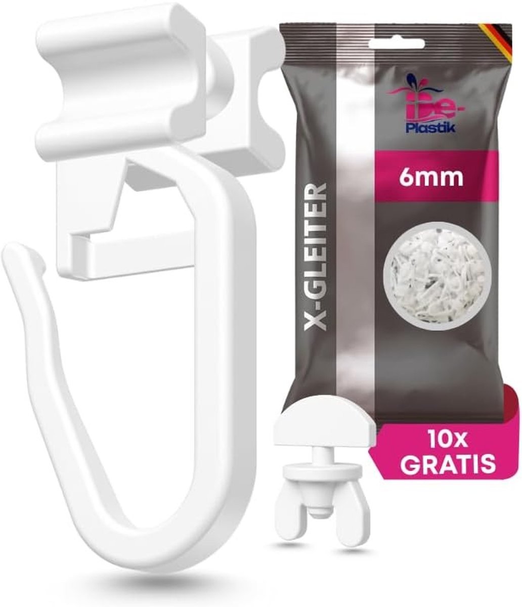 Gordijnrails Compleet - Wit - 6 mm - Geruisloos en Wasmachinebestendig - Voor Binnen