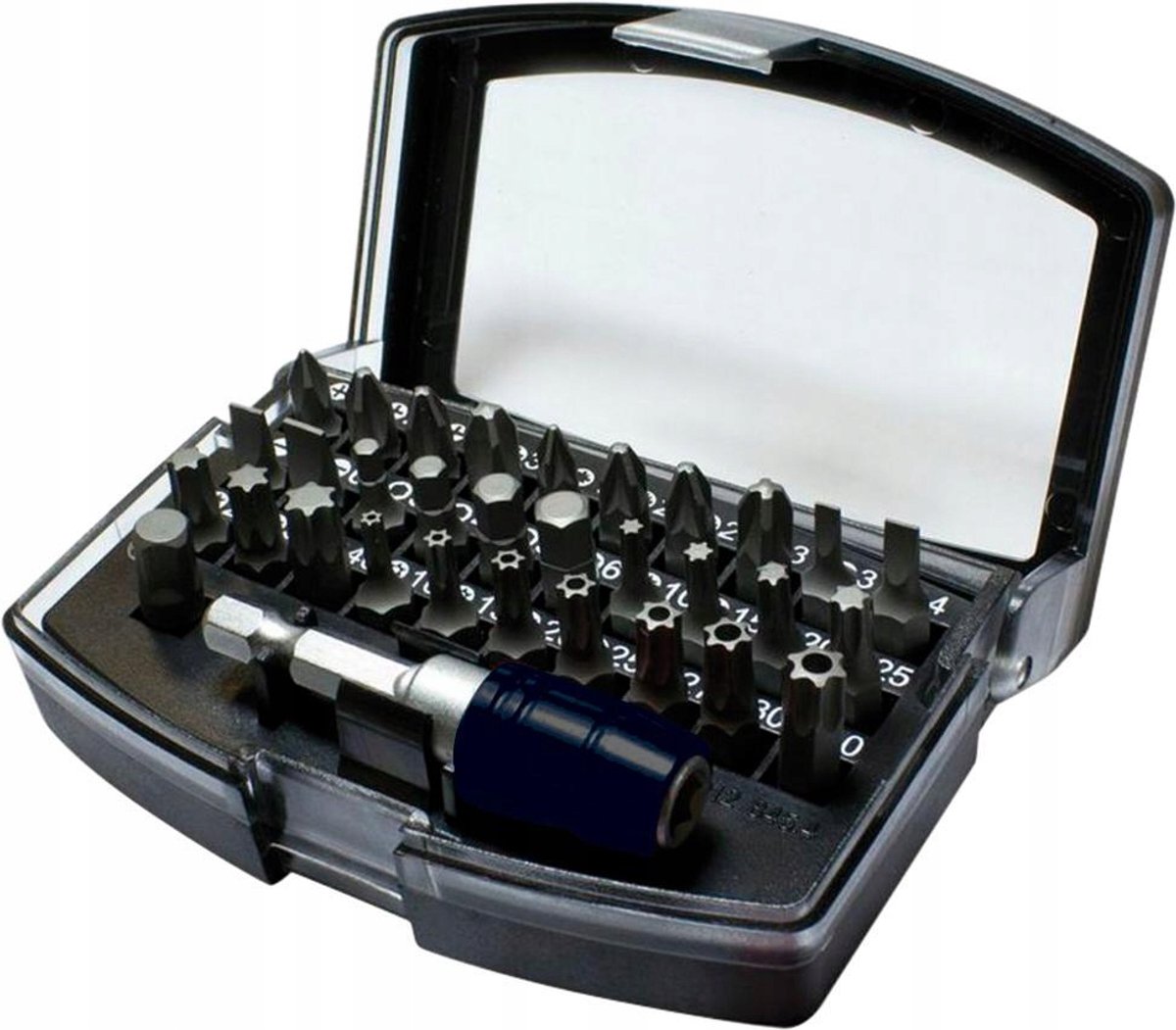 Fortis 32-delige Bitset: Platte, Kruis, Torx & Hex Bits