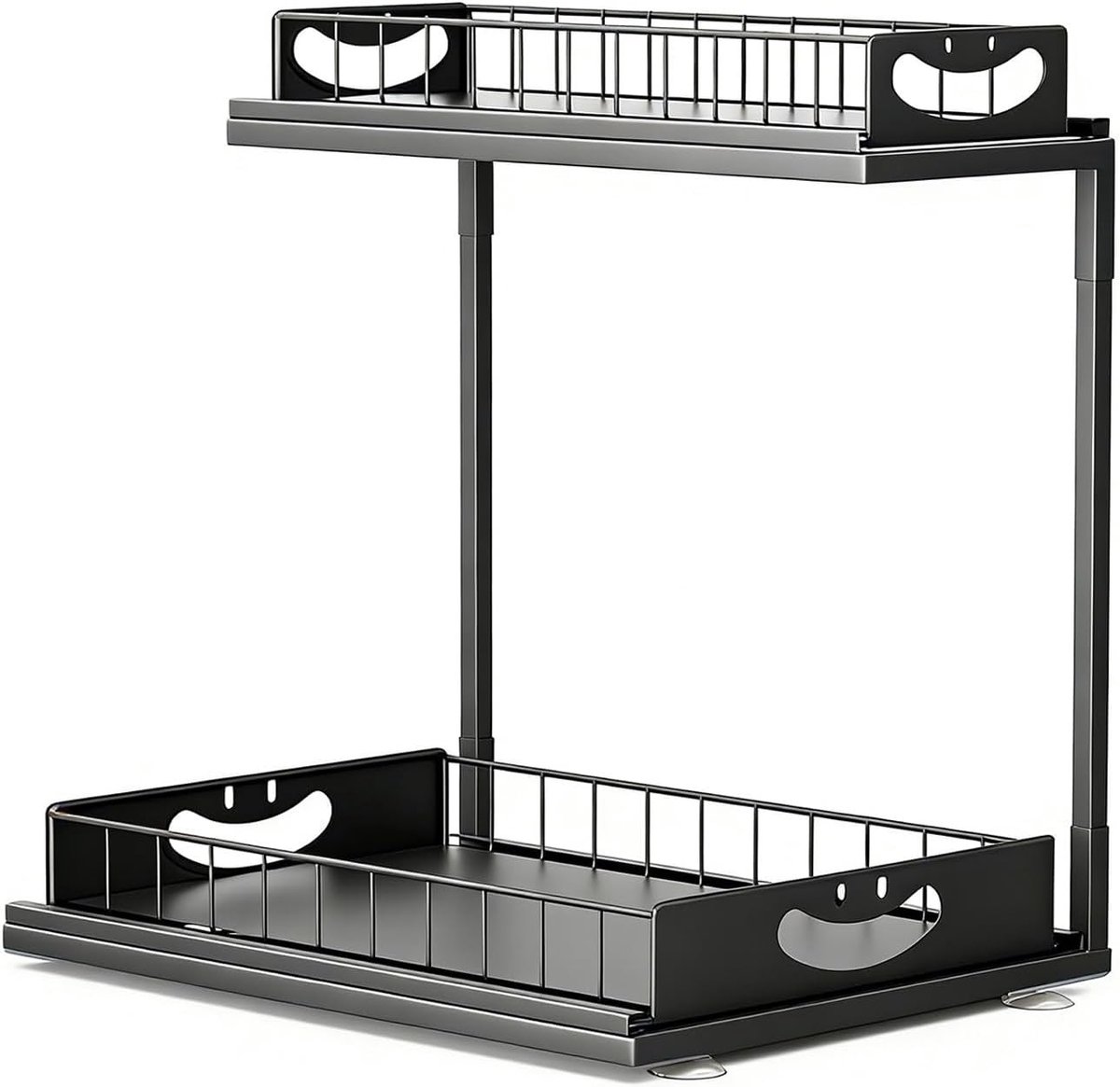 Gootsteenkast organizer uitrekbaar - Zwart - 36 x 27 x 31,5 cm - 2 Uittrekbare Laden - Voor Keuken en Badkamer