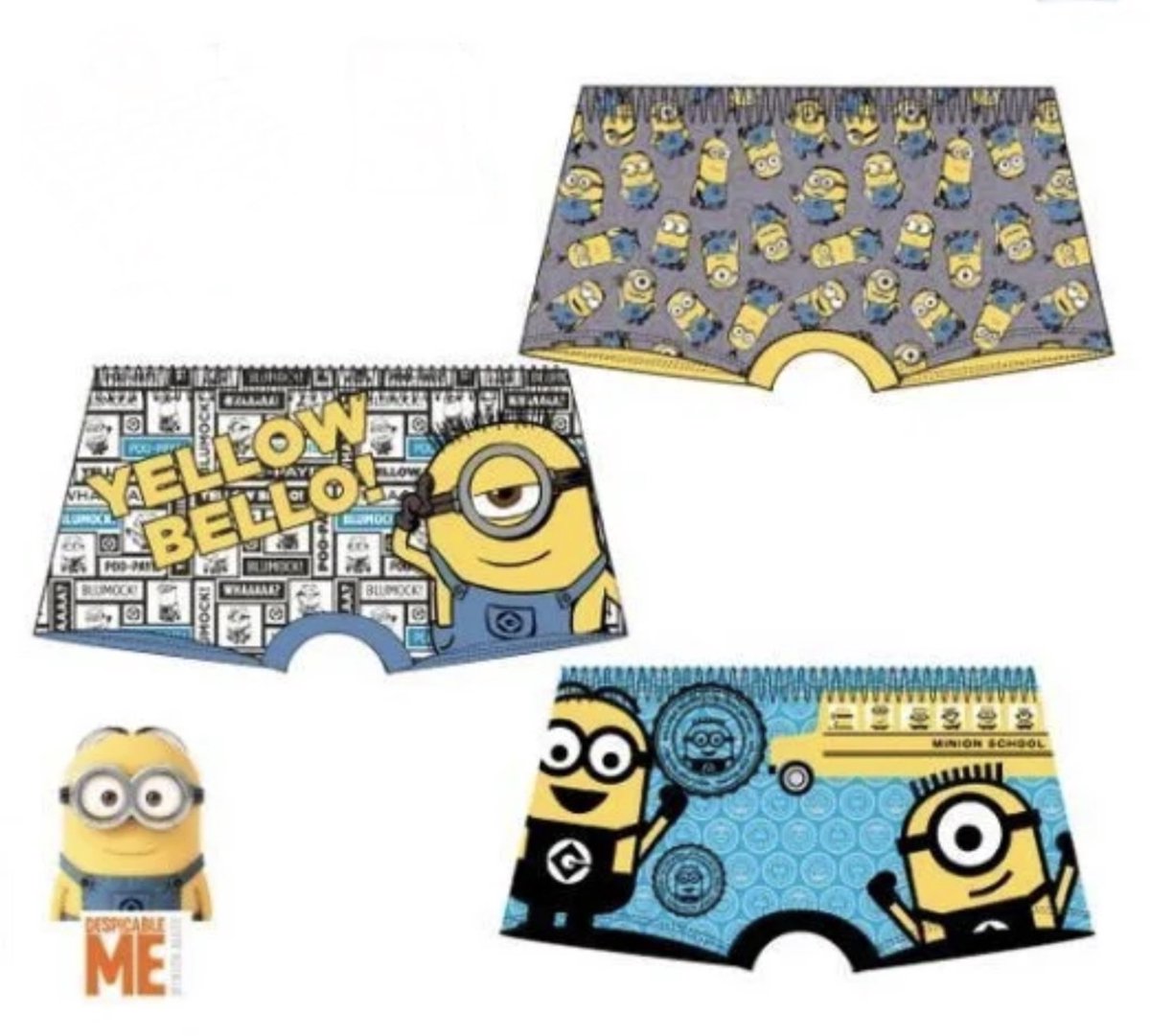 Minions Despicable Me Boxershorts - Set van 3 - Katoen - Maat 92/98 - 2/3 jaar